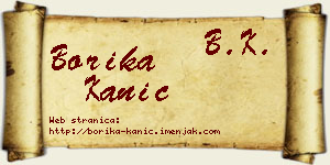 Borika Kanić vizit kartica